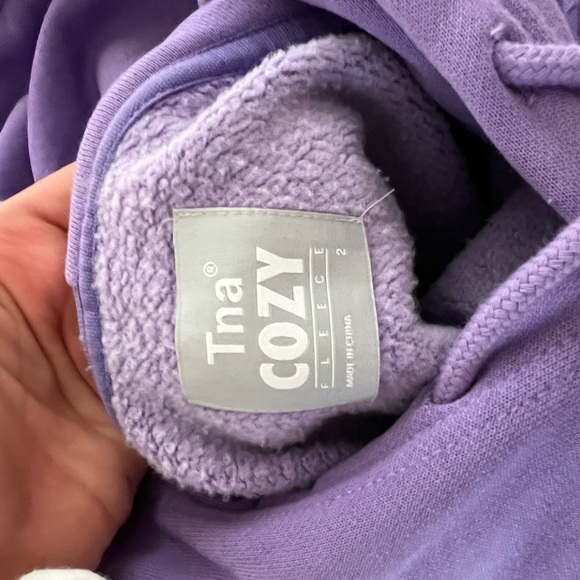 TNA boyfriend fit cozy fleece hoodie in pink and purple (for sale as a package) - Picture 2 of 5